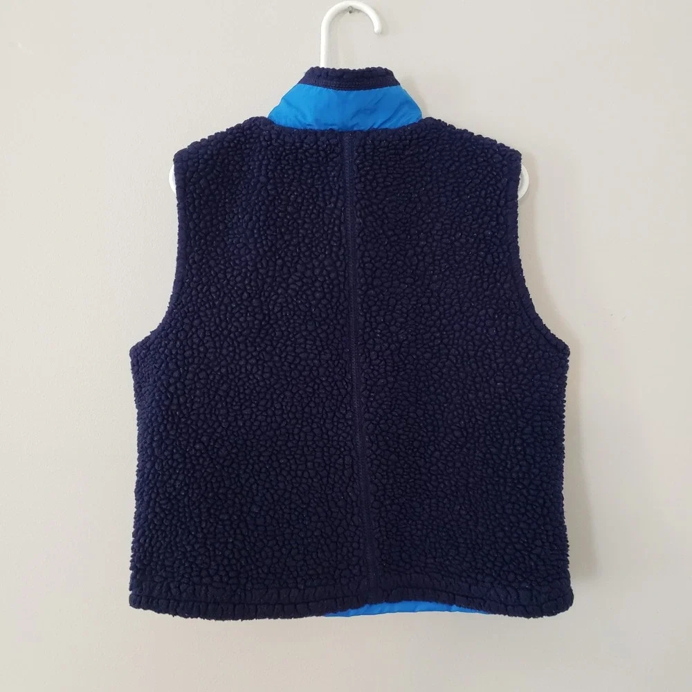 Patagonia Kids Retro-X Fleece Vest XS Pockets Logo Full Zip Colorblock Blue